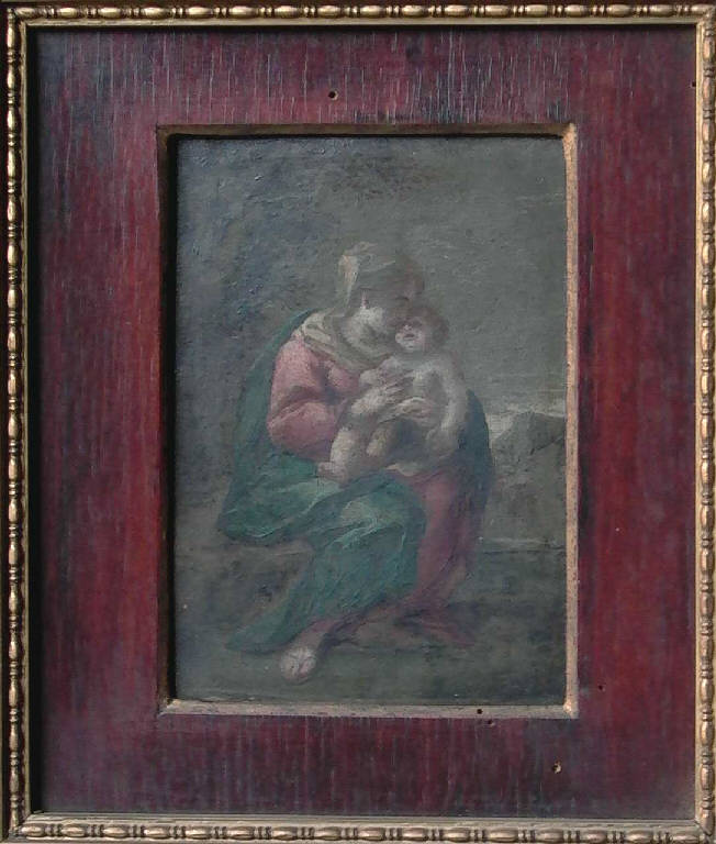 Madonna con Bambino (dipinto, opera isolata) - ambito lombardo-emiliano (sec. XVII)