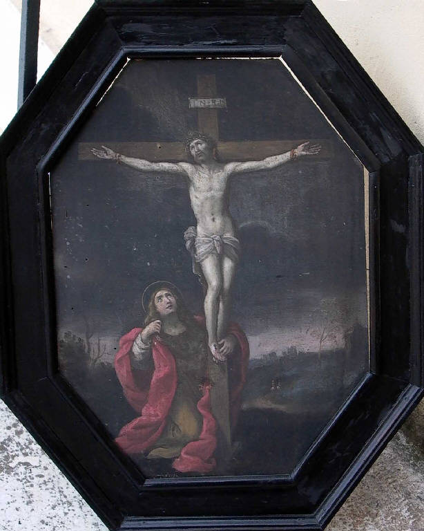 Crocifissione di Cristo con santa Maria Maddalena (dipinto, opera isolata) - ambito emiliano (seconda metà sec. XVII)