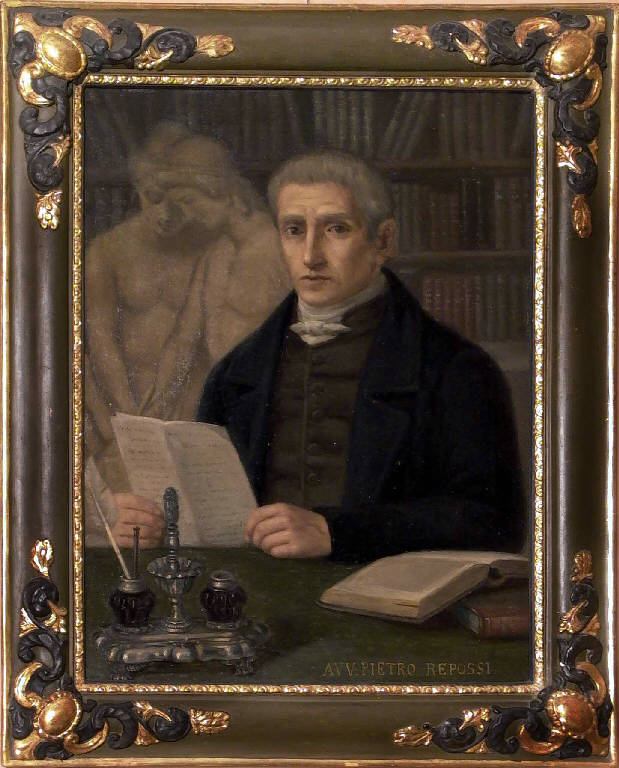Ritratto dell'avvocato Pietro Bartolomeo Repossi (dipinto, opera isolata) - ambito bresciano (metà sec. XIX)