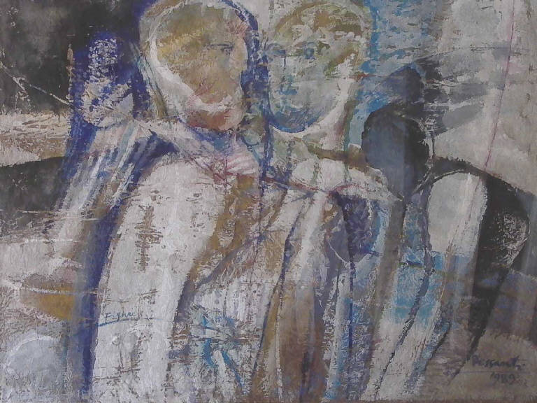 Figure, Figure stilizzate (dipinto, opera isolata) di Dessanti Cesco (sec. XX)