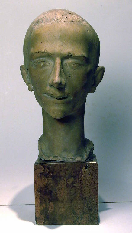 Testa d'uomo, Testa di giovane (scultura, opera isolata) di Pelati Vittorio (sec. XX)