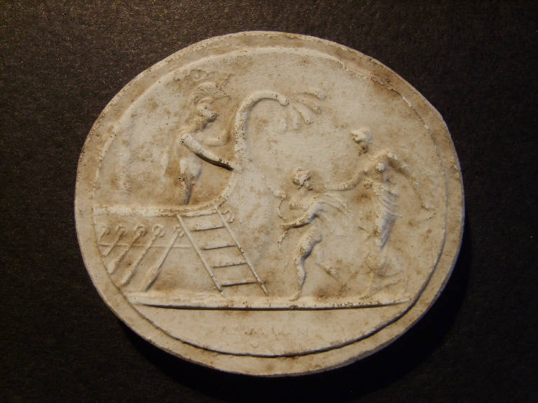 Soldato su una nave attende il figlio accompagnato dalla madre (calco, opera isolata) - ambito italiano (prima metà sec. XIX)