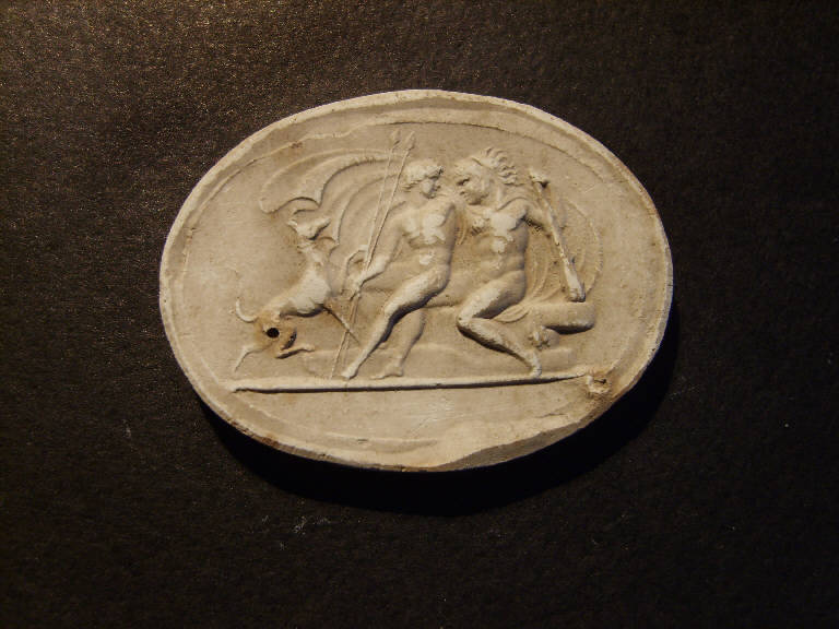 Ercole ed un altro eroe (calco, opera isolata) - ambito italiano (prima metà sec. XIX)