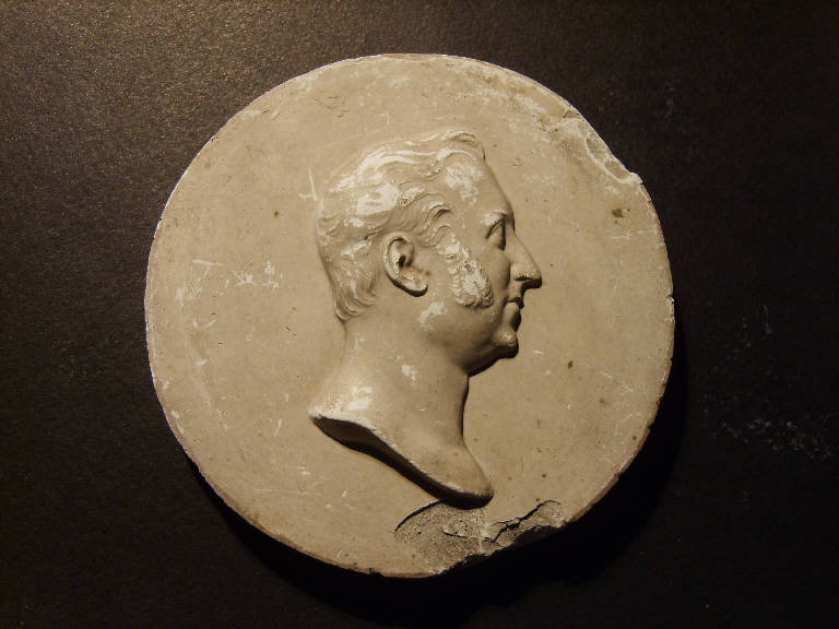 Testa maschile di profilo (calco, opera isolata) - ambito italiano (prima metà sec. XIX)