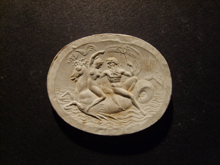 Nettuno e divinità femminili a dorso di un ippocampo (calco, opera isolata) - ambito italiano (prima metà sec. XIX)