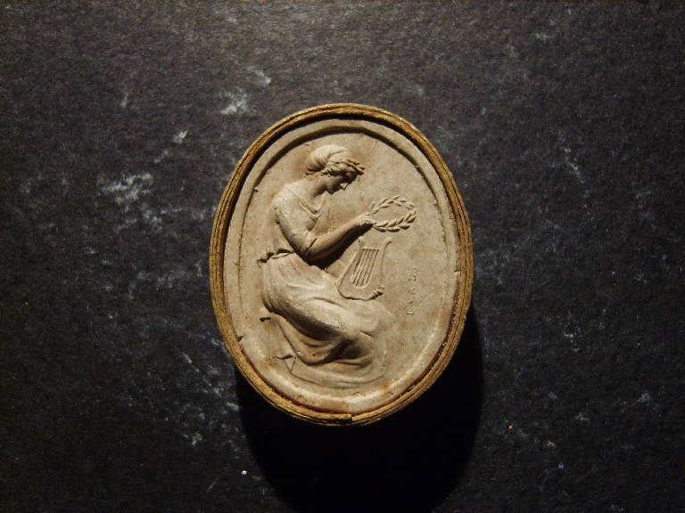 Figura femminile con cetra e corona d'alloro (calco, opera isolata) - ambito italiano (prima metà sec. XIX)