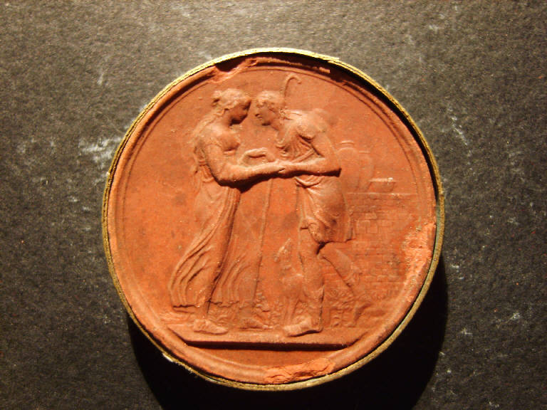 Ritorno di Ulisse in patria e incontro con Penelope (calco, opera isolata) - ambito italiano (prima metà sec. XIX)