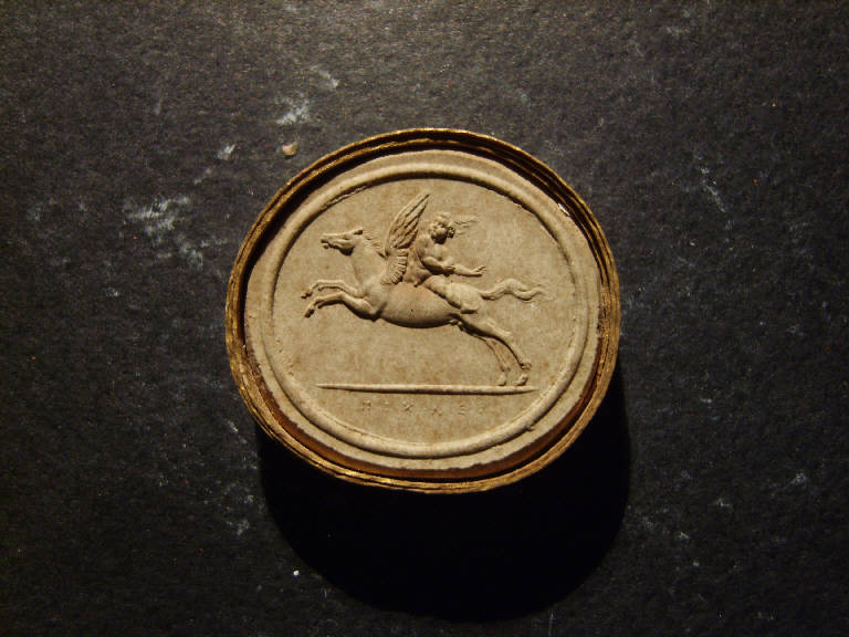 Putto su cavallo alato (calco, opera isolata) - ambito italiano (prima metà sec. XIX)