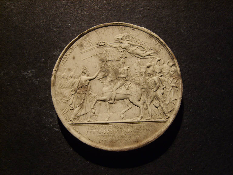 Ritorno trionfale dalla campagna di Spagna con Napoleone Bonaparte incoronato dalla Vittoria alata (calco, opera isolata) - ambito italiano (prima metà sec. XIX)