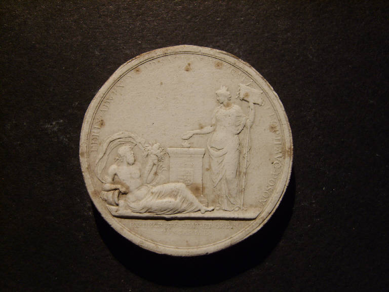 Scena di sacrificio con allegoria di un fiume (calco, opera isolata) - ambito italiano (prima metà sec. XIX)