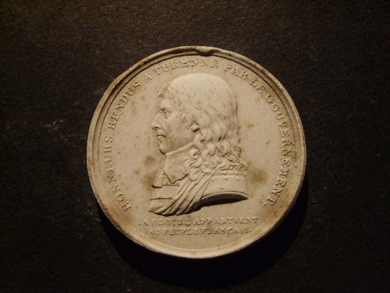 Medaglia commemorativa di Turenne, Ritratto di Turenne (calco, opera isolata) - ambito italiano (prima metà sec. XIX)