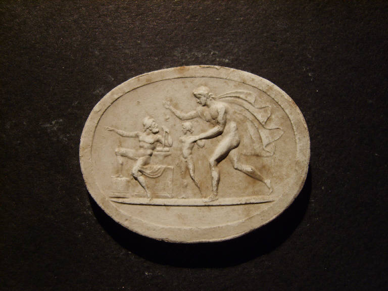 Ciclope presenta un giovane a Vulcano (calco, opera isolata) - ambito italiano (prima metà sec. XIX)