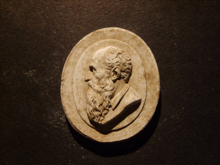 Testa di vecchio barbuto di profilo (calco, opera isolata) - ambito italiano (prima metà sec. XIX)