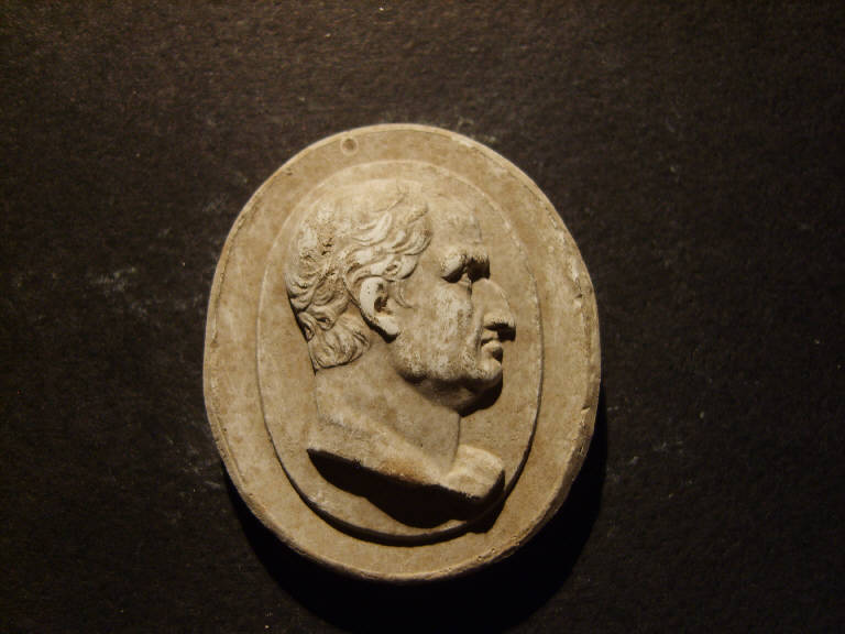 Testa maschile di profilo (calco, opera isolata) - ambito italiano (prima metà sec. XIX)