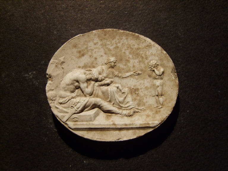 Scena di lutto (calco, opera isolata) - ambito italiano (prima metà sec. XIX)