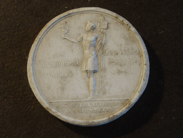 Medaglia commemorativa della vittoria di Frania contro gli africani, Allegoria della Vittoria (calco, opera isolata) - ambito italiano (prima metà sec. XIX)