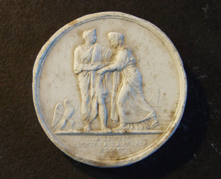 Allegoria dell'unione della Liguria all'impero di Francia (calco, opera isolata) - ambito italiano (prima metà sec. XIX)