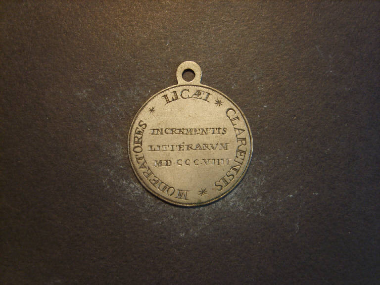 Medaglia premio del Liceo clarense (medaglia, opera isolata) - ambito italiano (sec. XIX)