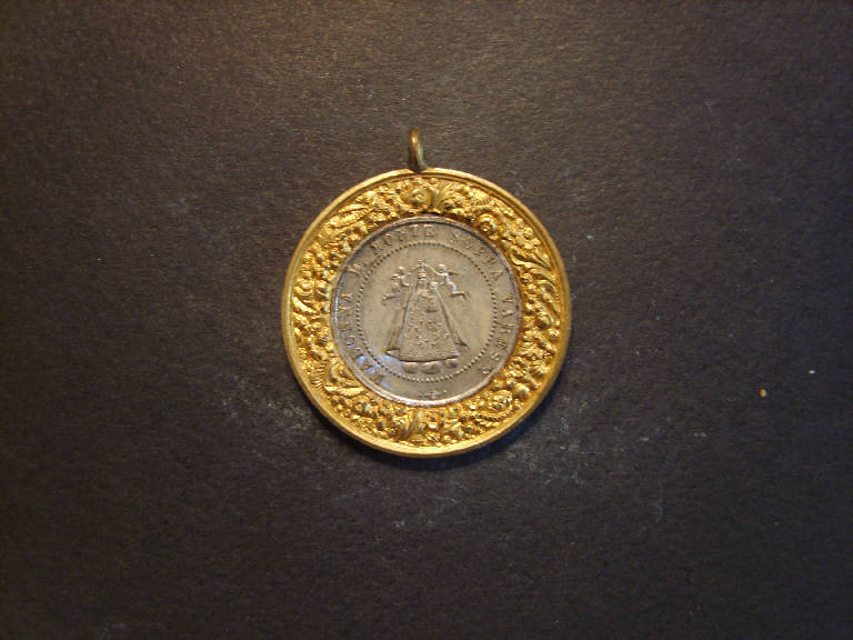 Madonna del S. Monte di Varese/ Santa Caterina e santa Giuliana (medaglia, opera isolata) - ambito italiano (seconda metà sec. XIX)