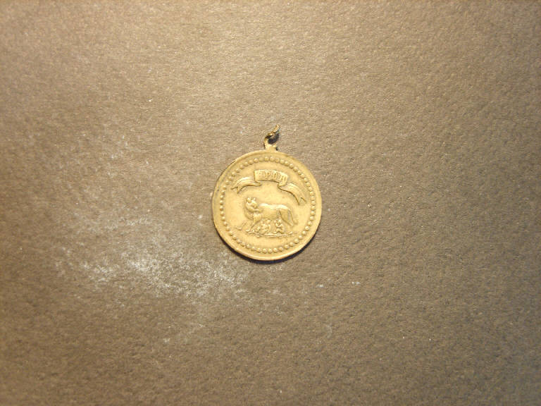 Lupa che allatta Romolo e Remo/ Fascio littorio (medaglia, opera isolata) - ambito italiano (prima metà sec. XXI)