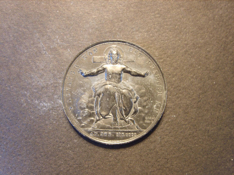 Cristo salvator mundi/ Ritratto di Leone XIII (medaglia, opera isolata) - ambito italiano (sec. XX)