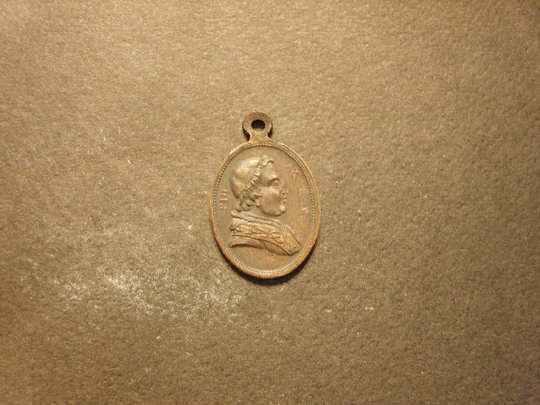 Ritratto di Pio IX / Stemma di Pio IX (medaglia, opera isolata) - ambito italiano (sec. XIX)