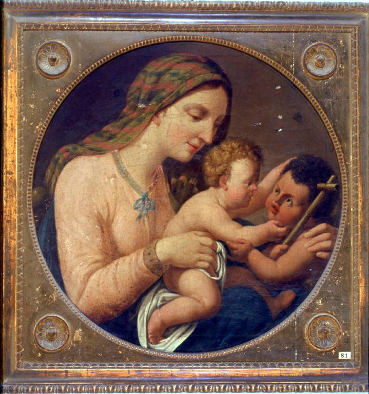 MADONNA CON BAMBINO E SAN GIOVANNINO (dipinto) - ambito emiliano (fine sec. XVI)