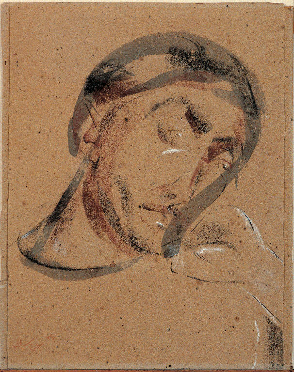 Mason Worker (Capri), Figura maschile (disegno, opera isolata) di Congdon Grosvenor, William - ambito statunitense Action Painting (sec. XX)
