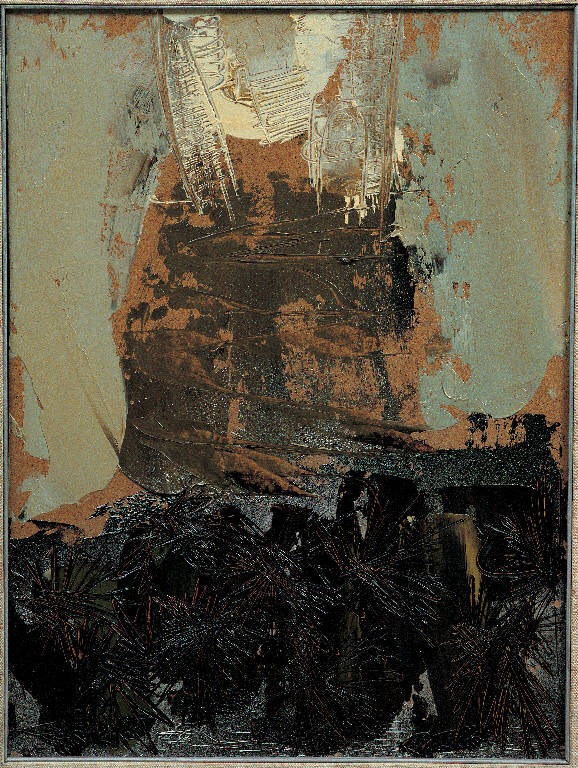 Montecassino, Paesaggio con architetture (dipinto, opera isolata) di Congdon Grosvenor, William - ambito statunitense Action Painting (sec. XX)