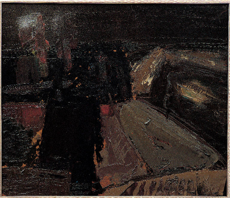 Genova, 1, Paesaggio con architetture (dipinto, opera isolata) di Congdon Grosvenor, William - ambito statunitense Action Painting (sec. XX)