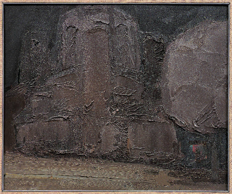 Milano, 10 (San Lorenzo), Paesaggio con architetture (dipinto, opera isolata) di Congdon Grosvenor, William - ambito statunitense Action Painting (sec. XX)