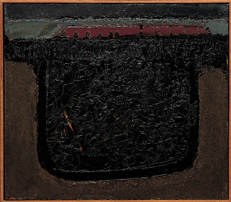 India, 28 - treno, 7, Paesaggio (dipinto, opera isolata) di Congdon Grosvenor, William - ambito statunitense Action Painting (sec. XX)