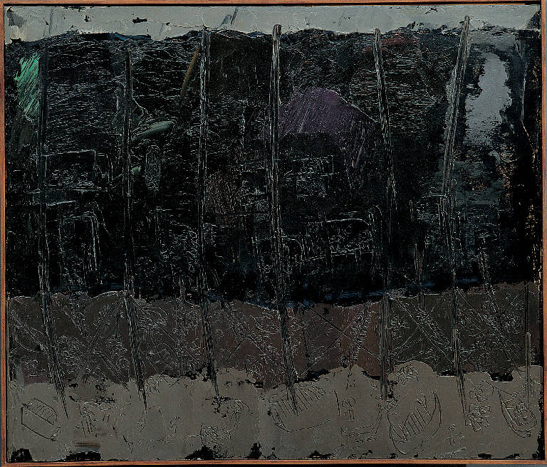 Baracche - storia-popolo, 13, Paesaggio fluviale (dipinto, opera isolata) di Congdon Grosvenor, William - ambito statunitense Action Painting (sec. XX)