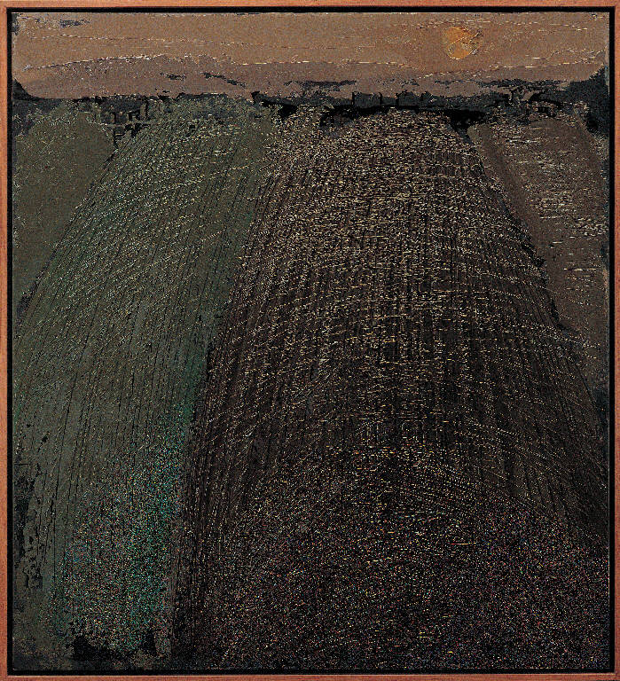B.M., terra grassa grano nascente, Paesaggio rurale (dipinto, opera isolata) di Congdon Grosvenor, William - ambito statunitense Action Painting (sec. XX)