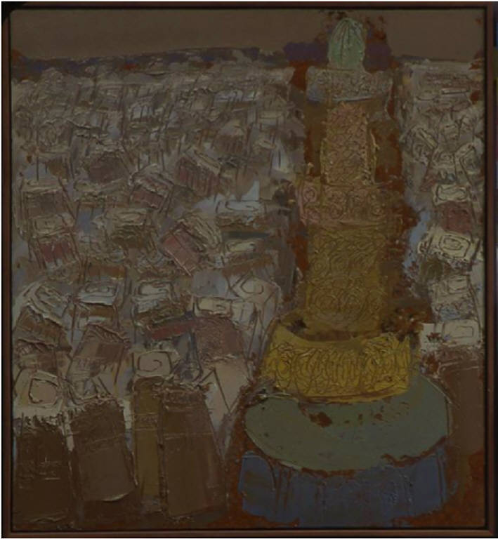 Sana'a città bianca, 4, VEDUTA DI CITTA' (dipinto, opera isolata) di Congdon Grosvenor, William - ambito statunitense Action Painting (seconda metà sec. XX)