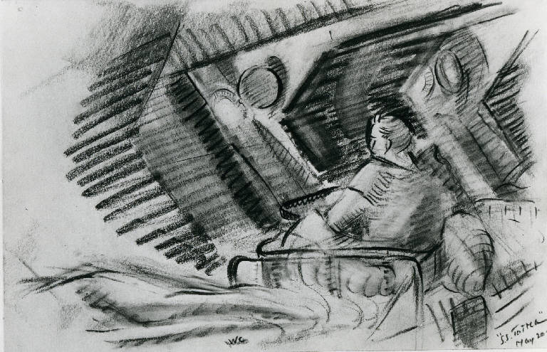 S.S.Tairea (Hospital Ship), FIGURE (disegno, opera isolata) di Congdon Grosvenor, William - ambito statunitense Action Painting (seconda metà sec. XX)