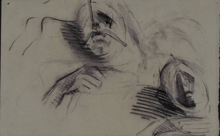 Two faces, FIGURE (disegno, opera isolata) di Congdon Grosvenor, William - ambito statunitense Action Painting (seconda metà sec. XX)