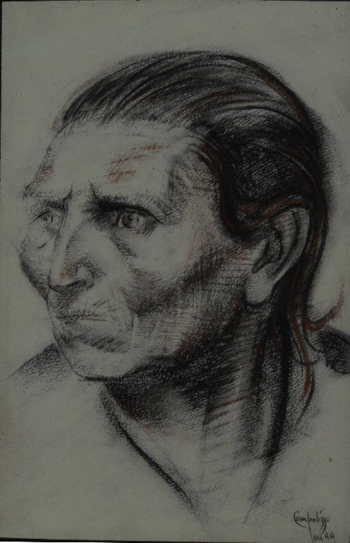 Campobasso (Woman Sad) - A, FIGURA FEMMINILE (disegno, opera isolata) di Congdon Grosvenor, William - ambito statunitense Action Painting (seconda metà sec. XX)