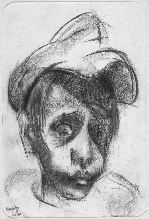 Youth with a hat Campobasso, RITRATTO MASCHILE (disegno, opera isolata) di Congdon Grosvenor, William - ambito statunitense Action Painting (seconda metà sec. XX)