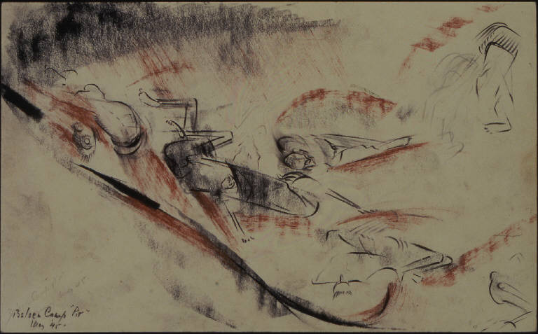 Belsen Camp "Pit" (A), VEDUTA (disegno, opera isolata) di Congdon Grosvenor, William - ambito statunitense Action Painting (seconda metà sec. XX)