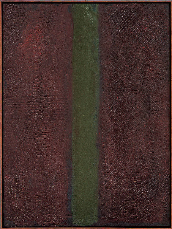 Terra rossa (e verde), Paesaggio rurale (dipinto, opera isolata) di Congdon Grosvenor, William - ambito statunitense Action Painting (sec. XX)