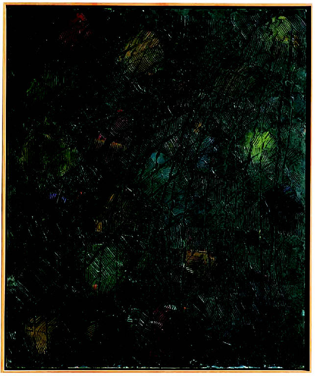 Pioggia su nero, PAESAGGIO RURALE (dipinto, opera isolata) di Congdon Grosvenor, William - ambito statunitense Action Painting (seconda metà sec. XX)