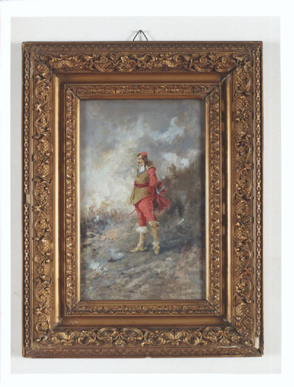 Cardinale Richelieu, Figura maschile (dipinto, opera isolata) di Amisani Giuseppe (fine sec. XIX)