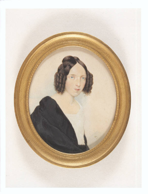 Figura femminile (miniatura, opera isolata) - scuola italiana (metà sec. XIX)