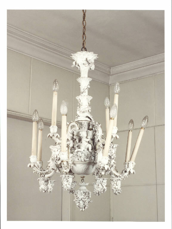 lampadario - a bracci, opera isolata - manifattura Meissen (fine/ inizio secc. XIX/ XX)