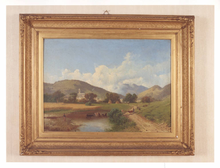 Paesaggio con animali (dipinto, opera isolata) di Fasanotti Gaetano (seconda metà sec. XIX)