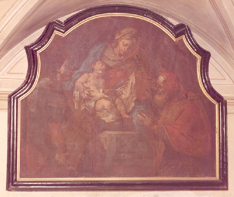 Madonna con Gesu' Bambino e Santi (dipinto, opera isolata) di Ligari Giovanni Pietro (sec. XVIII)