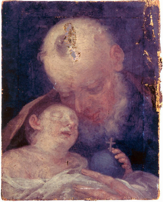 San Giuseppe e Gesù Bambino (dipinto, opera isolata) di Ligari Vittoria (sec. XVIII)