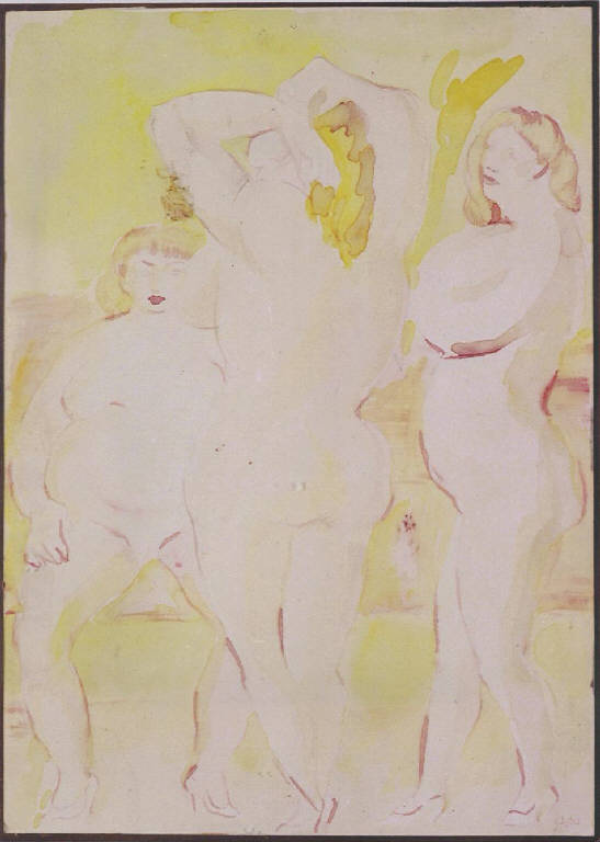Postribolo (Maison Tellier), Figure femminili (dipinto, opera isolata) di Sassu Aligi (prima metà sec. XX)