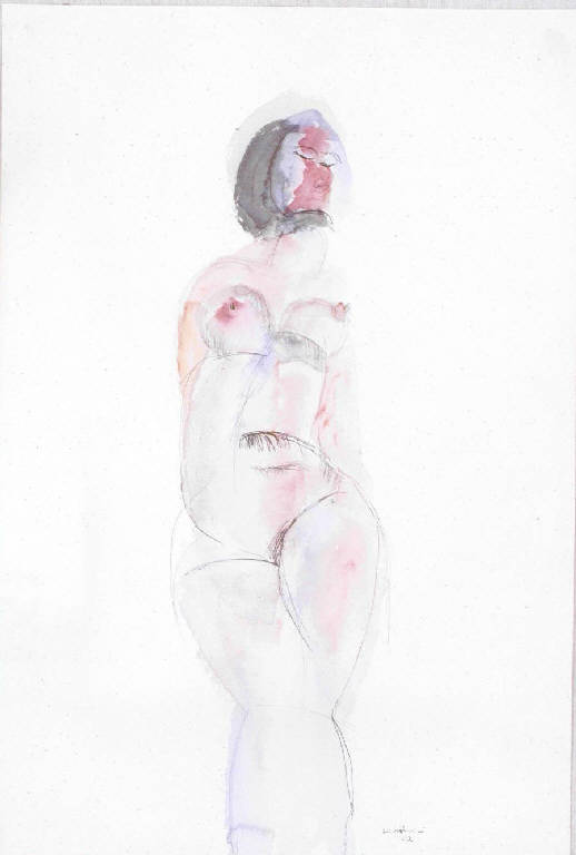 Nudo di donna, Figura femminile (dipinto, opera isolata) di Cassinari Bruno (seconda metà sec. XX)